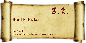 Benik Kata névjegykártya